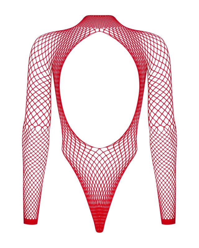 SO7211 Сетчатый бодистокинг с длинным рукавом Obsessive B126 teddy red S/M/L, красный