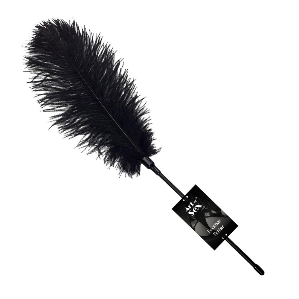 SO7000 Щекоталка со страусиным пером  Art of Sex - Feather Tickler, цвет Черный