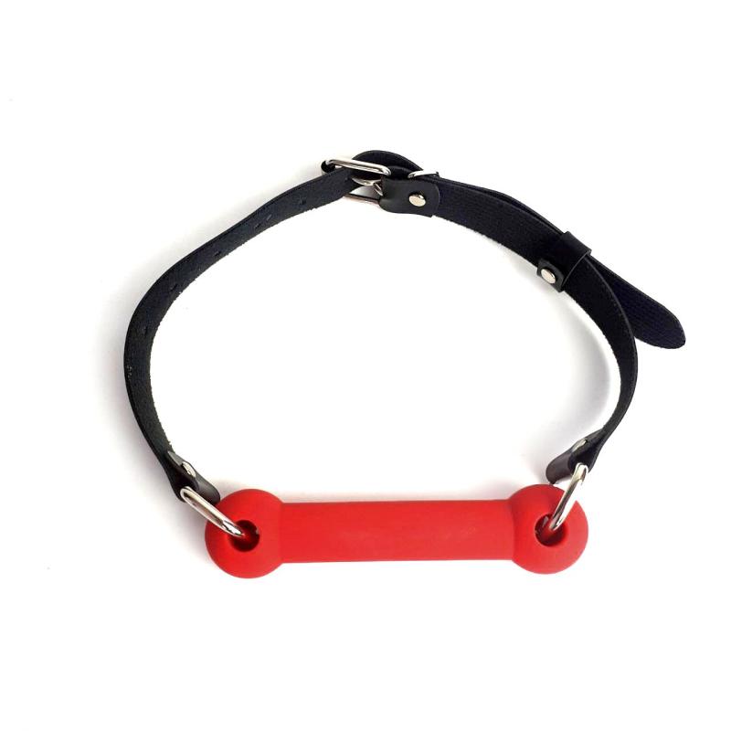 SO6704 Кляп Палка, силикон и натуральная кожа, Art of Sex - Gag Stick Silicon, Красный