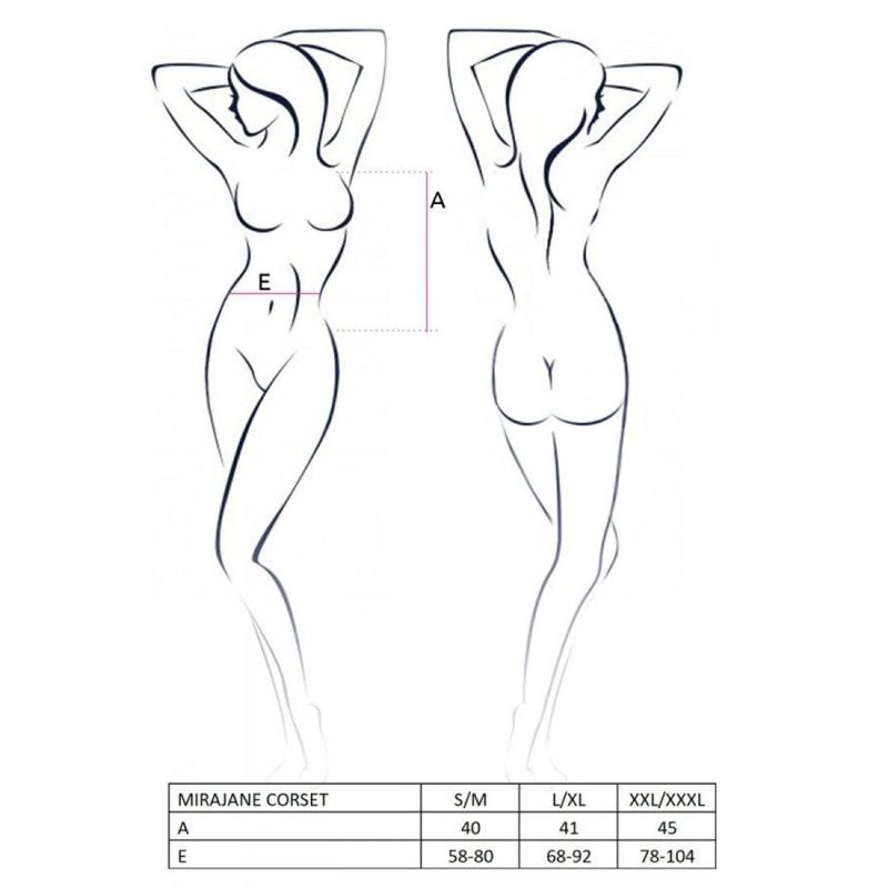 PS26407 Полупрозрачный корсет Passion Exclusive Mirajane Corset L/XL, черный