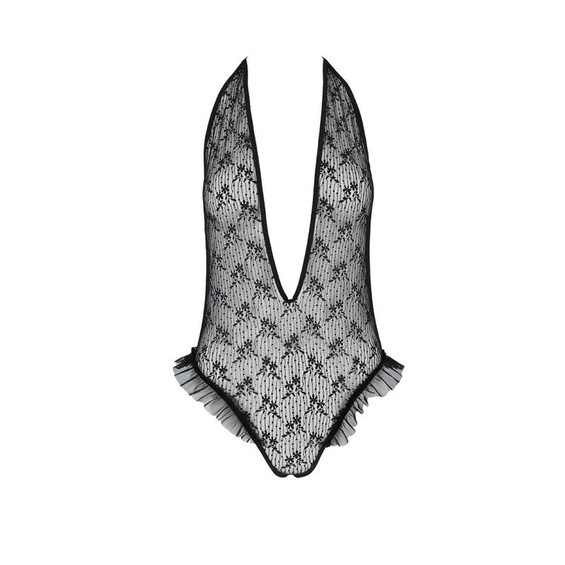 EL15701 Боди монокини с глубоким декольте OTAVIA BODY black L/XL Passion