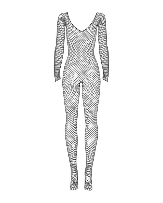 SO7253 Сетчатый бодистокинг с длинным рукавом Obsessive Bodystocking N109 black S/M/L, черный, комбинезон,