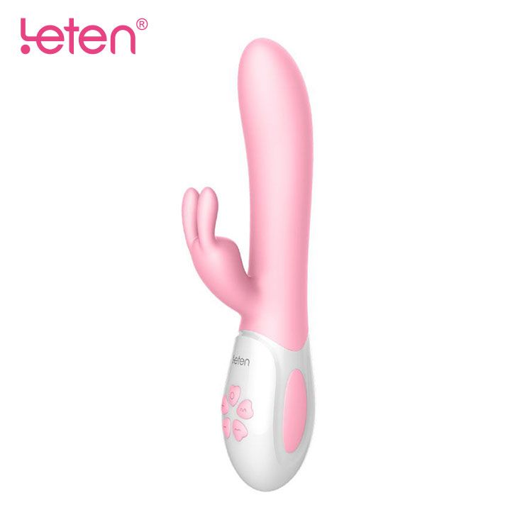 SO3600 Вибратор-кролик с массирующим стволом и подогревом Leten Abby Pink, два мотора