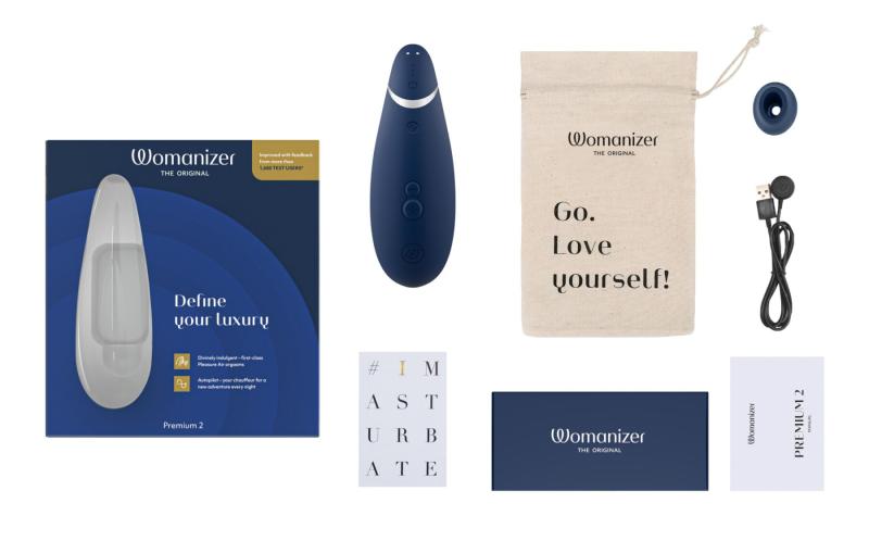 SO8752 Вакуумный клиторальный стимулятор Womanizer Premium 2 - Blueberry