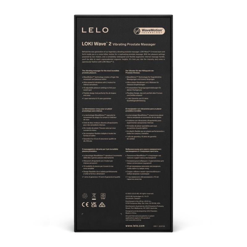 SO8087 Массажер простаты LELO Loki Wave 2 Black, 2 мотора, манящее движение + вибрация