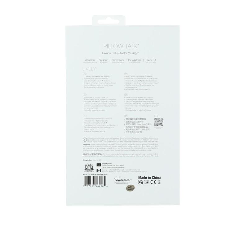 SO6856 Роскошный кролик с ротацией и вибрацией Pillow Talk Lively, Pink, кристалл Сваровски, тройной отрост