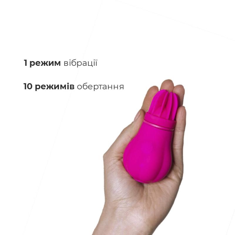 AD11091 Вибратор Adrien Lastic Caress с крутящимися насадками для стимуляции эрогенных зон