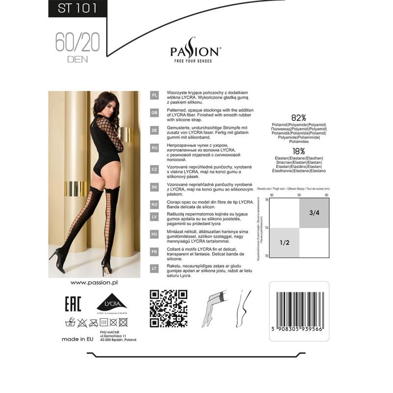 PS23628 Чулки ST101 3/4 nero - Passion
