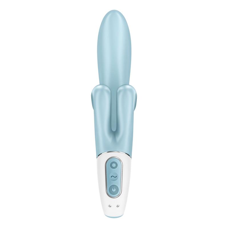 SO7777 Вибратор-кролик Satisfyer Touch Me Blue, двойной отросток, 3 мощных мотора