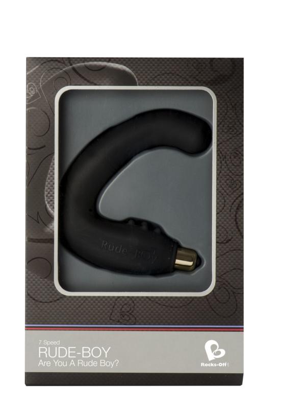 RO1586 Вибромассажер простаты Rocks Off Rude-Boy Black, массаж промежности, макс диаметр 2,5см