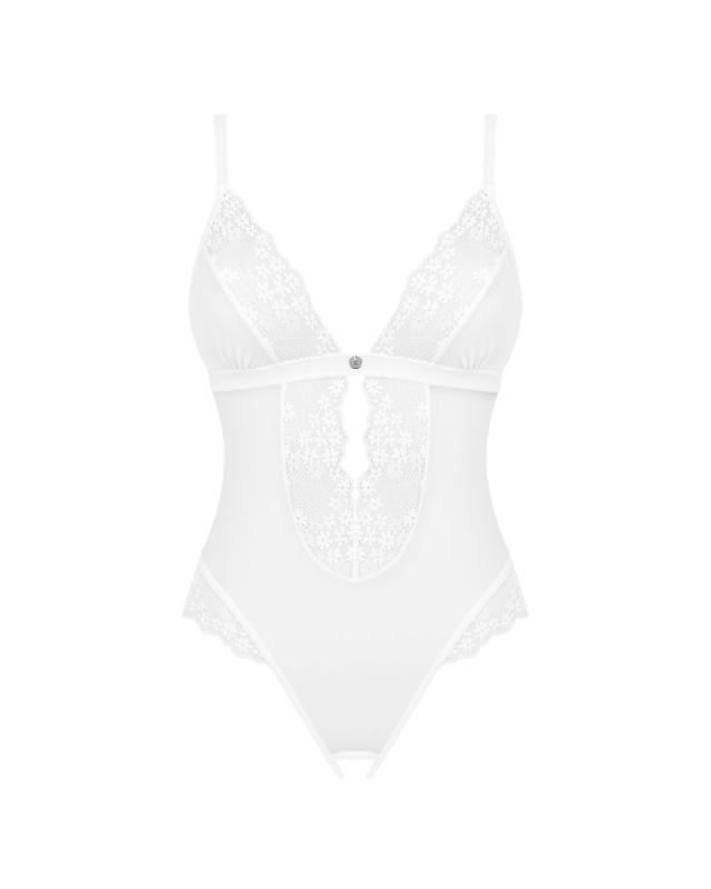 SO8167 Эротическое полупрозрачное боди Obsessive Heavenlly crotchless teddy M/L, с доступом