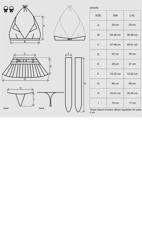 SO7305 Эротический костюм школьницы с мини-юбкой Obsessive Schooly 5pcs costume L/XL бело-красный, топ, юбк