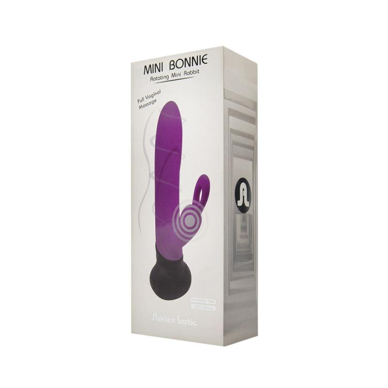 AD10861 Вибратор с вращением ствола Adrien Lastic Mini Bonnie с петелькой для пальчика