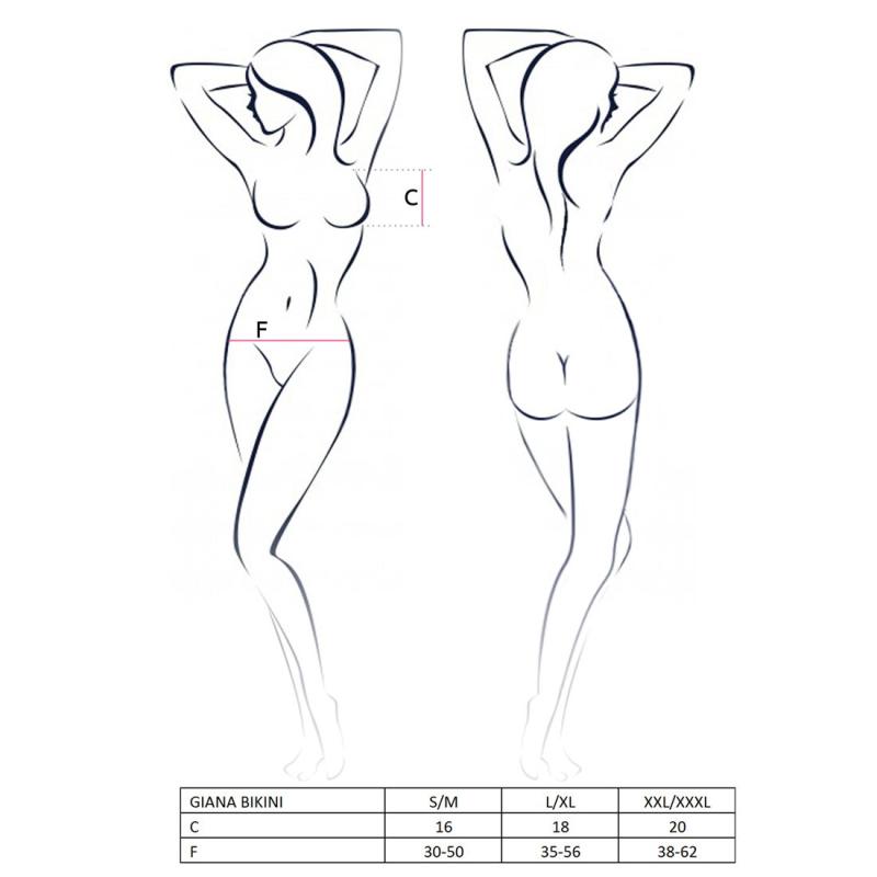 EL15106 Комплект белья GIANA BIKINI white XXL/XXXL - Passion: полупрозрачные лиф и трусики с бантиками