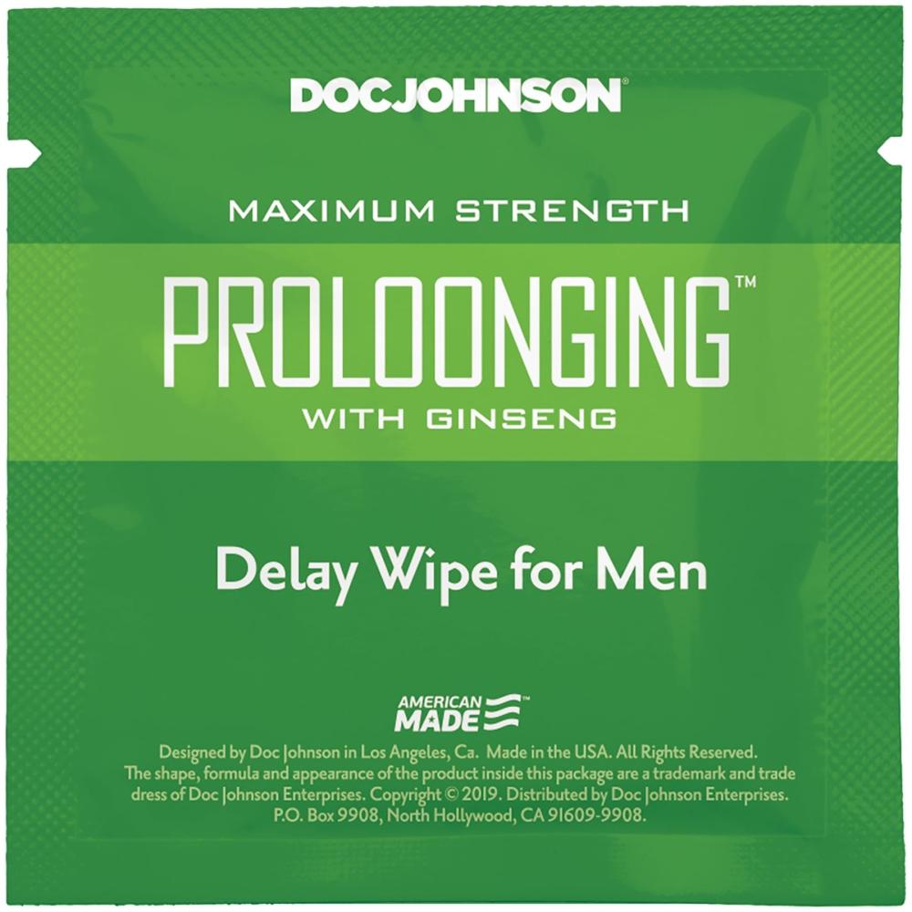 SO3486 Пролонгирующая салфетка Doc Johnson Delay Wipe For Men с экстрактом женьшеня
