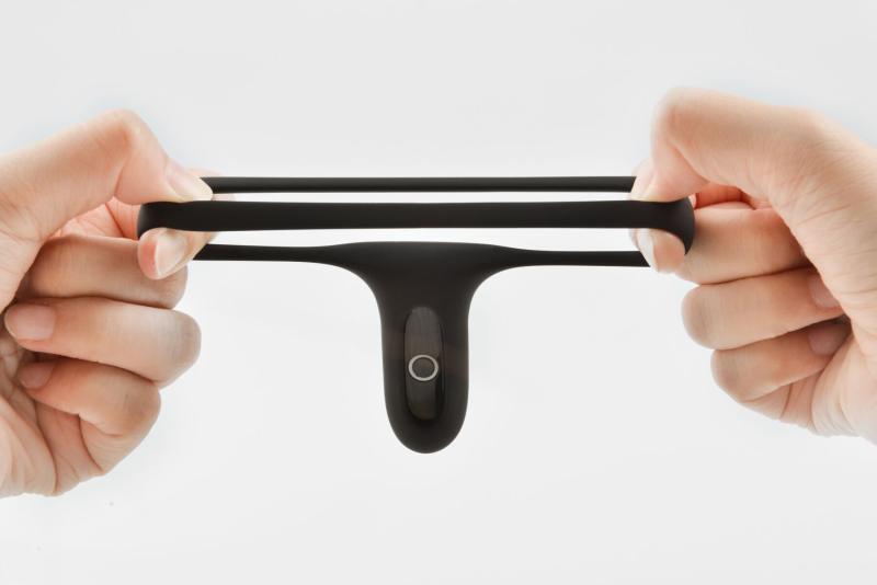 SO5747 Двойное эрекционное кольцо Fun Town Rise Black, управление со смартфона