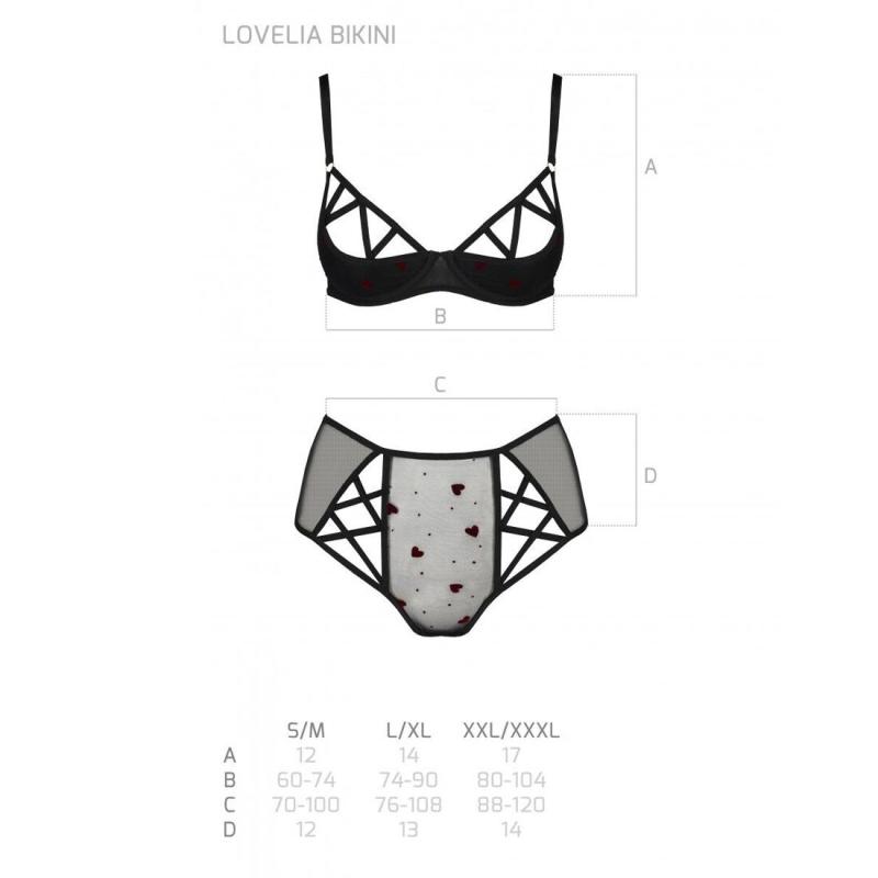 SO4748 Эротический комплект с рисунком LOVELIA BIKINI black S/M - Passion