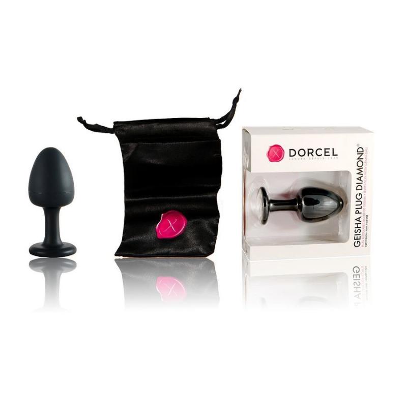 MD1328 Анальная пробка Dorcel Geisha Plug Diamond XL с шариком внутри, создает вибрации, макс диаметр 4,5см