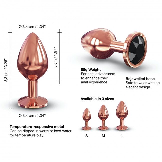 SO5531 Металлическая анальная пробка с украшением в виде кристалла Dorcel - Diamond Plug Rose Gold M