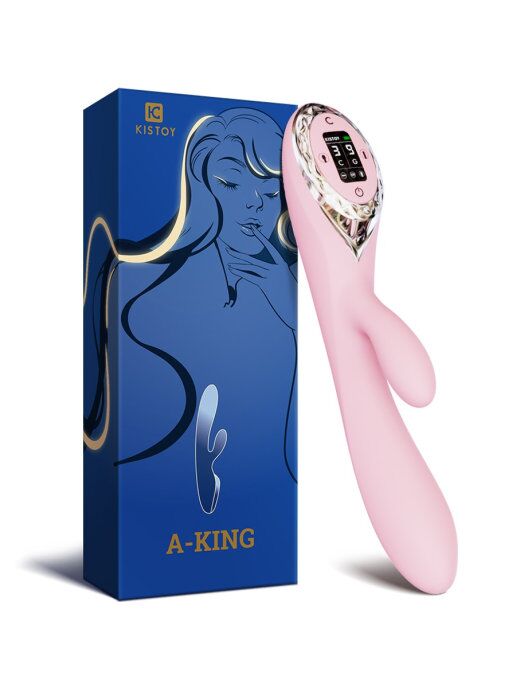 SO4955 Вибратор-кролик с надувающейся головкой KISTOY A-King, LED-экран