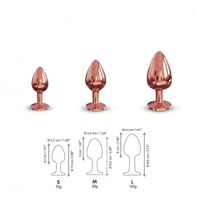 SO5534 Металлическая анальная пробка с украшением в виде кристалла Dorcel - Diamond Plug Rose Gold S