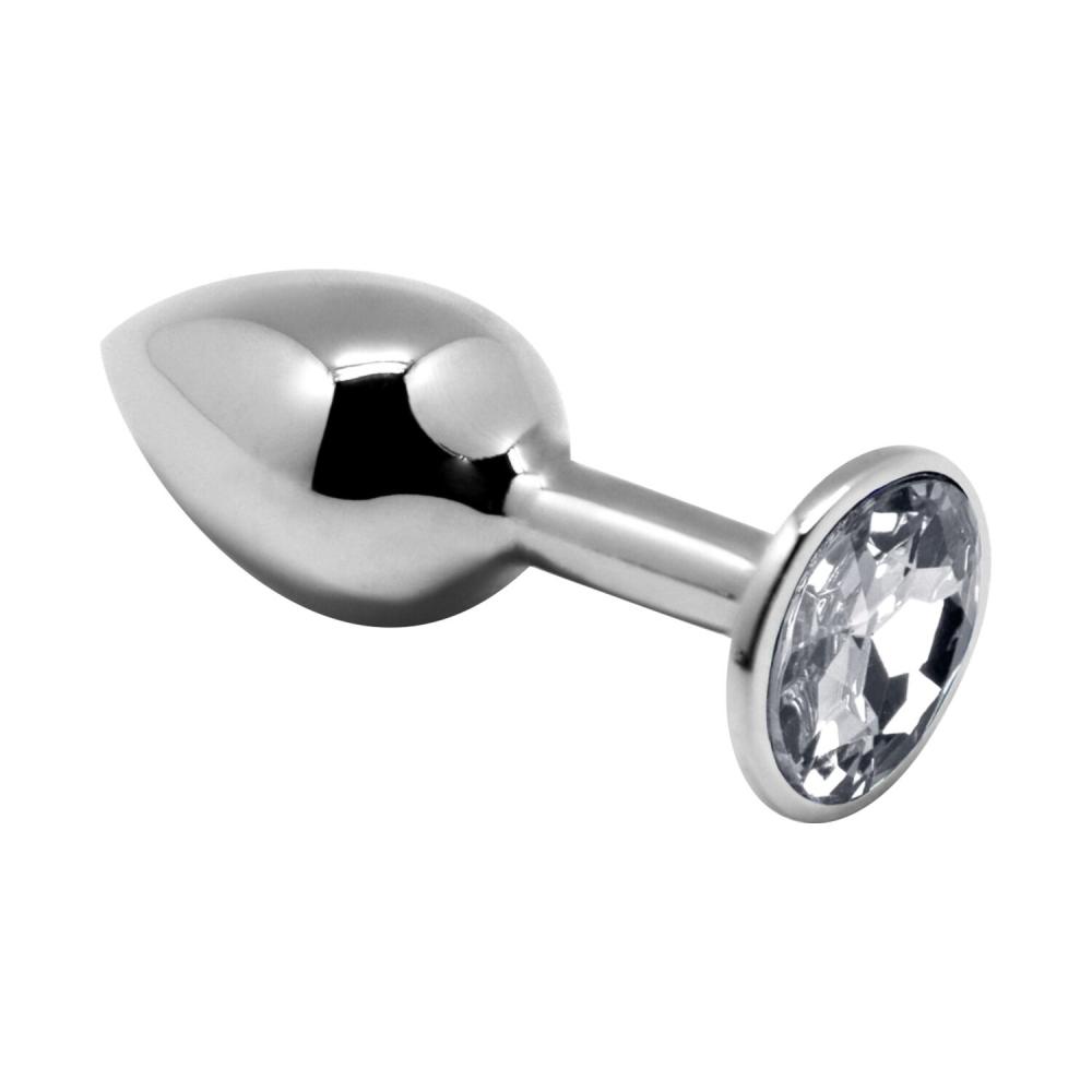 SO6005 Металлическая анальная пробка с кристаллом Alive Mini Metal Butt Plug White L