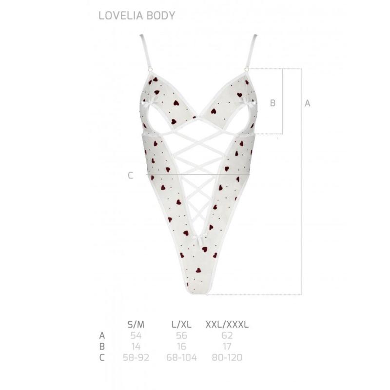 SO4757 Еротичний боді з малюнком LOVELIA BODY white S/M - Passion