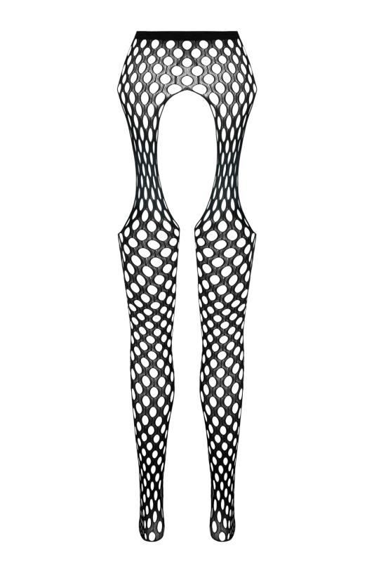 SO7092 Эротические колготки-бодистокинг Passion ECO S003 white, с доступом, имитация подвязок