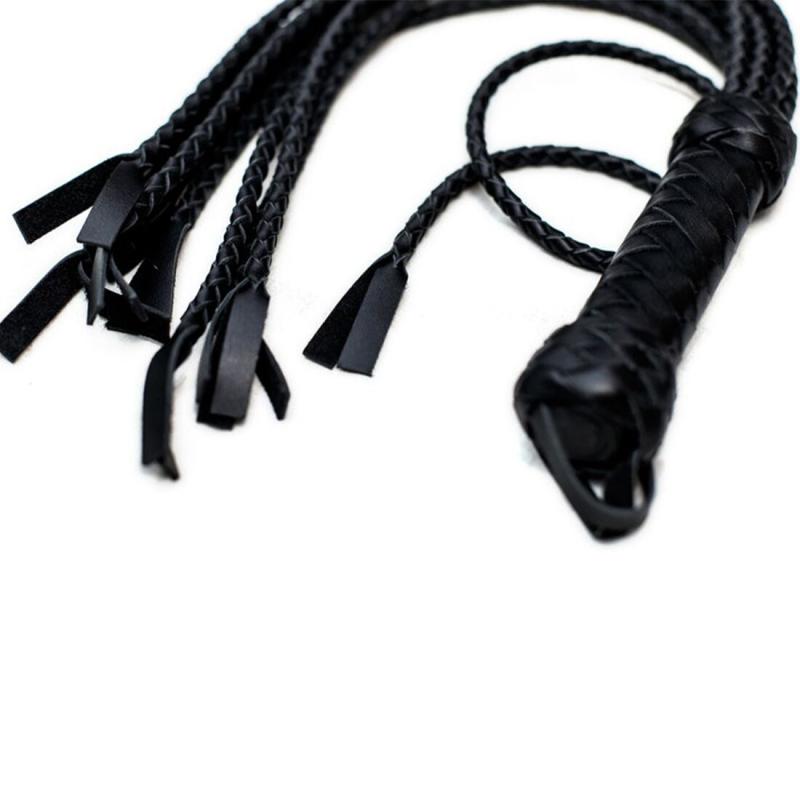 SO5187 Флоггер Кошка, 9 плетенных хвостов по 50 см, цвет черный