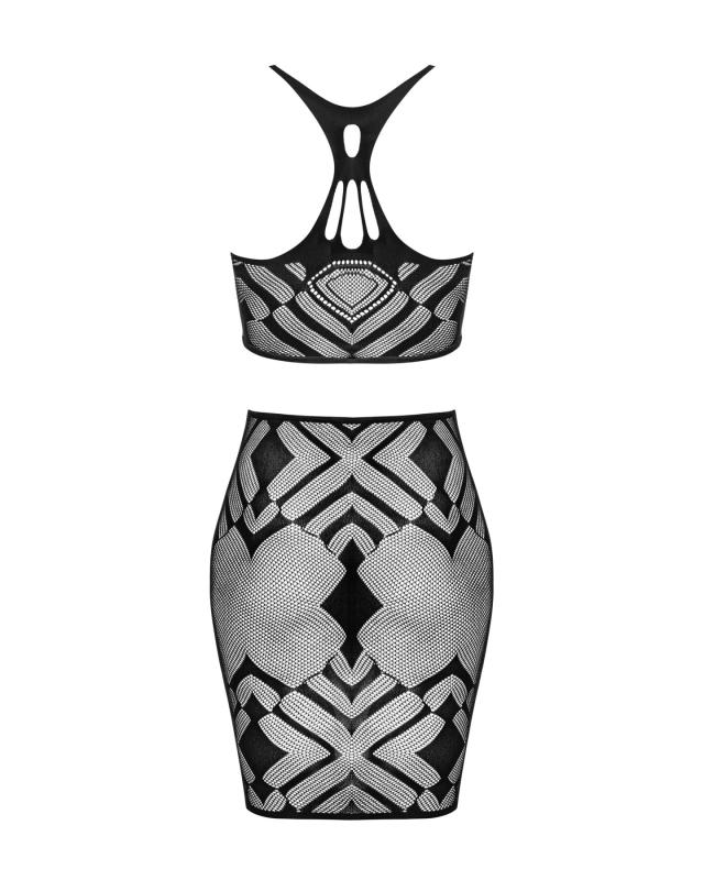 SO8191 Эротичный полупрозрачный комплект Obsessive K101 top & skirt S/M/L, топ, юбка