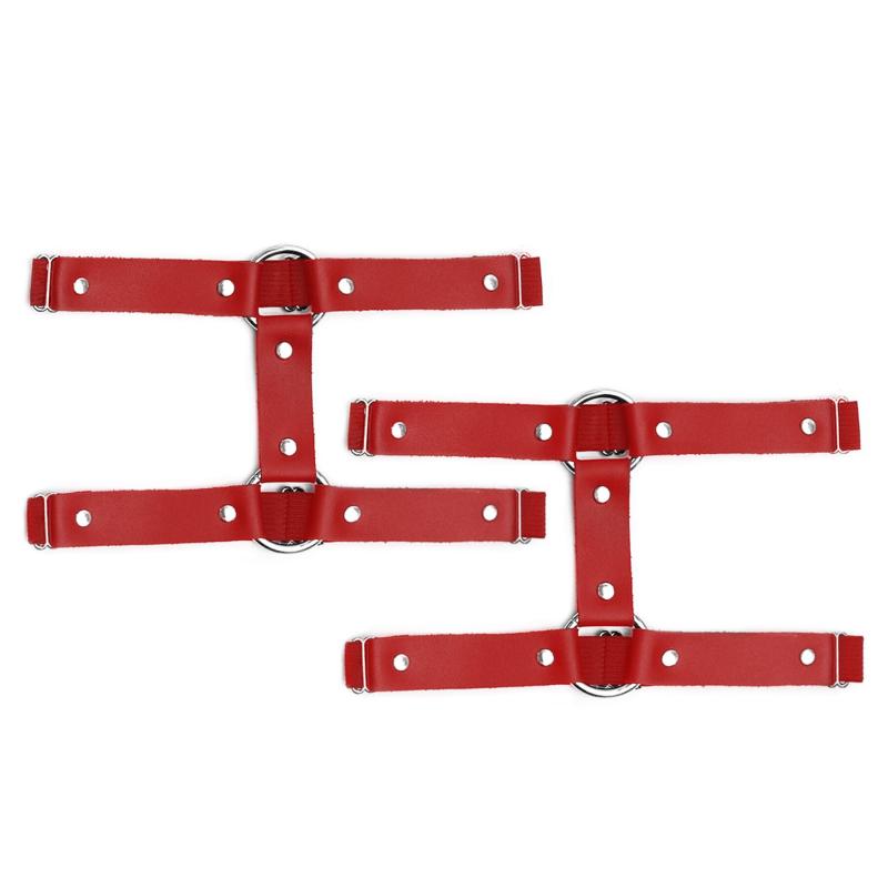 SO7011 Гартеры на ногу из натуральной кожи Art of Sex - Kristina Leg Garters (2 шт), цвет Красный