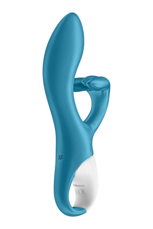 SO6284 Вібратор-кролик із потрійним відростком Satisfyer Embrace me Turquoise, 2 мотори, діаметр 3,6 см