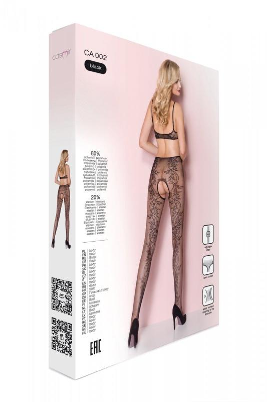 SO5327 Бодистокинг из ажурной сетки с вырезами по бокам и доступом Casmir CA002 черный