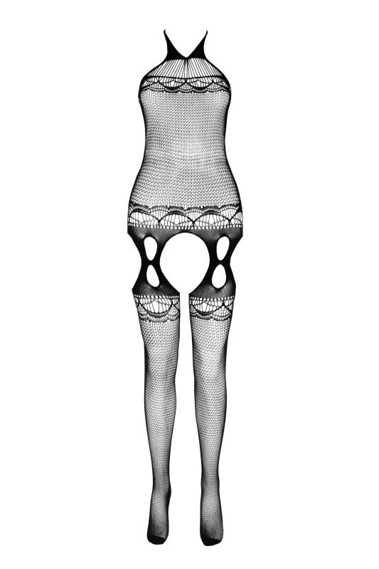 SO7078 Бодистокинг Passion ECO BS006 white, с доступом, халтер, имитация подвязок