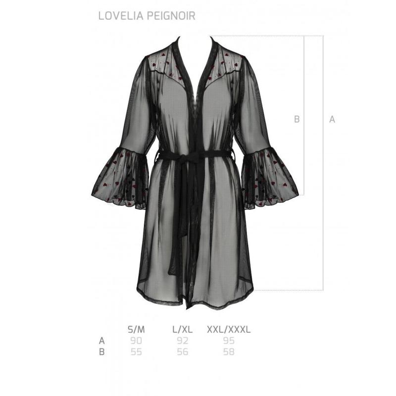 SO4772 Воздушный пеньюар LOVELIA PEIGNOIR black S/M - Passion