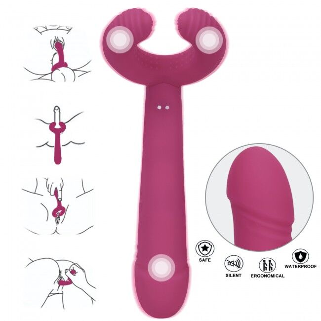 SO5081 Вибратор для пар Love To Love PLEASE ME - PLUM STAR с тремя моторами, гибкий