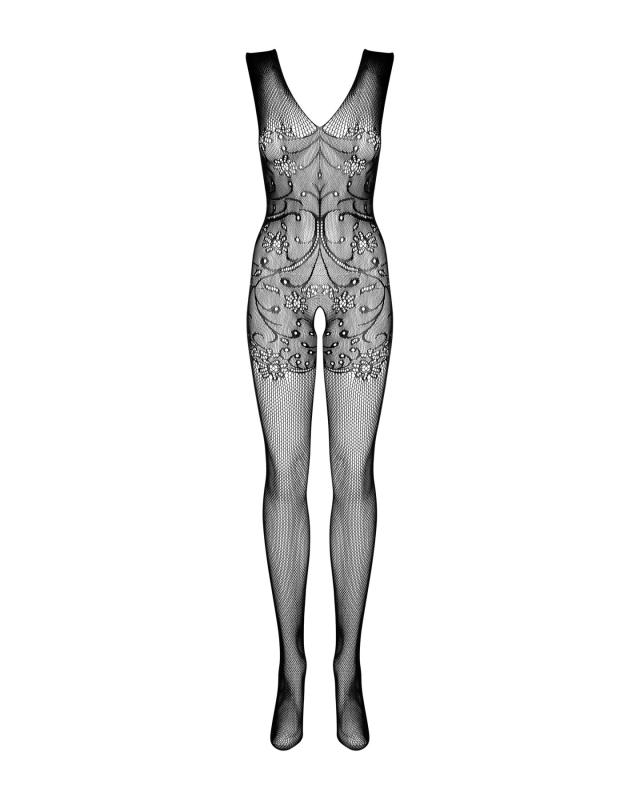 SO7230 Бодистокинг Obsessive Bodystocking F234 S/M/L, абстрактный рисунок, глубокое декольте