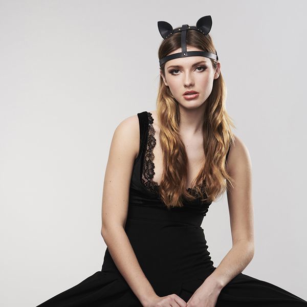 SO2684 Маска кошечки Bijoux Indiscrets MAZE - Cat Ears Headpiece Black, экокожа