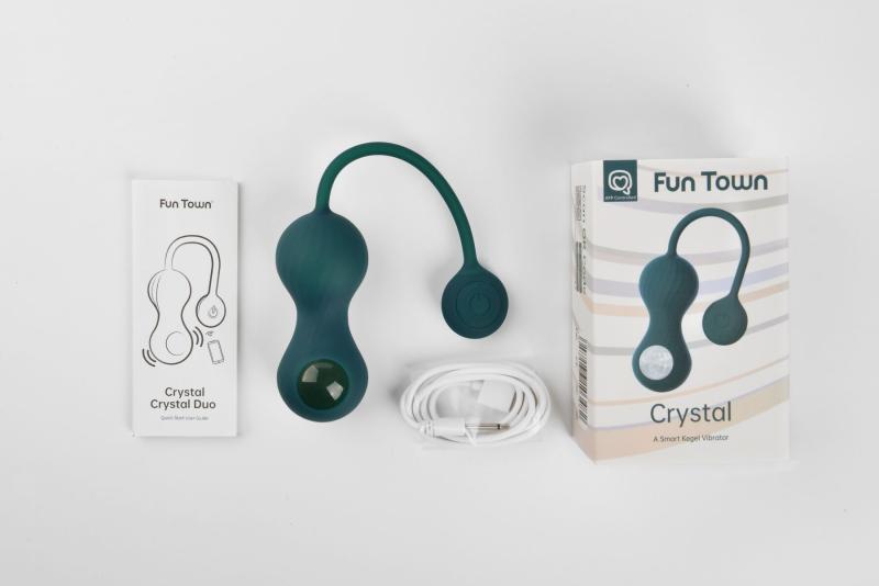 SO5744 Вагинальные смарт-шарики с вибрацией Fun Town Crystal, с прозрачным стеклянным шаром