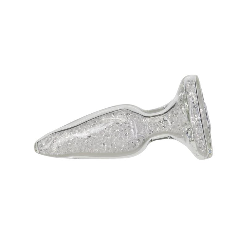 SO6833 Стеклянная анальная пробка Pillow Talk Fancy Luxurious Glass Anal Plug, ⌀3,1см, вибропуля в подарок
