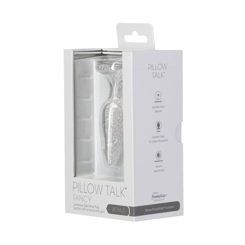 SO6833 Стеклянная анальная пробка Pillow Talk Fancy Luxurious Glass Anal Plug, ⌀3,1см, вибропуля в подарок