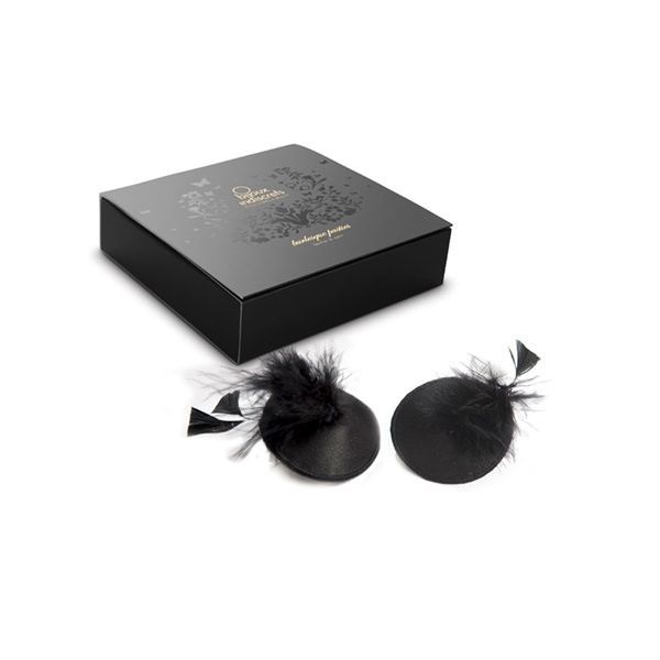 SO2669 Пэстис - стикини Bijoux Indiscrets Burlesque pasties FEATHER, с перьями