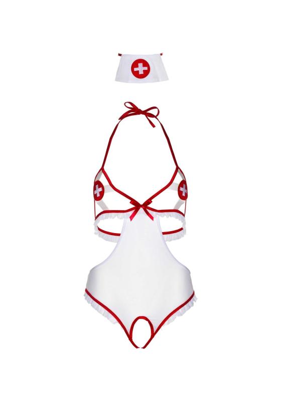 SO7892 Костюм медсестри Leg Avenue Naughty Nurse, one size, боді та шапочка