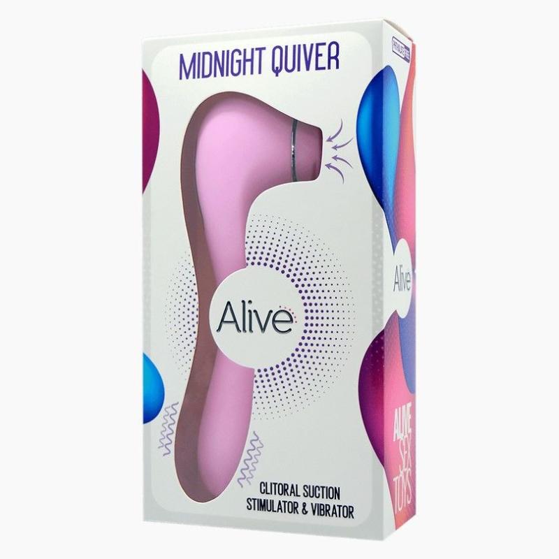 SO4473 Вибратор и вакуумный клиторальный стимулятор Alive Midnight Quiver Pink - секс-игрушка 2в1