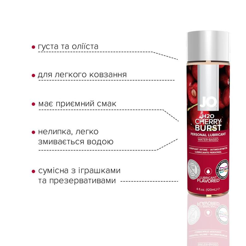 SO1670 Смазка на водной основе System JO H2O — Cherry Burst (120 мл) без сахара, растительный глицерин