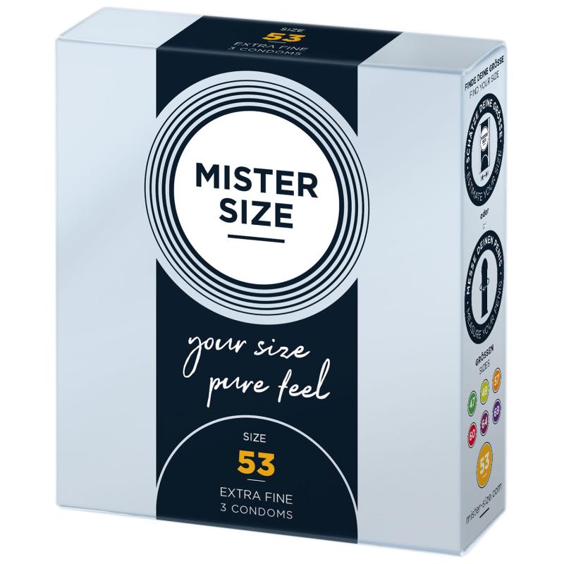SO8034 Презервативы Mister Size - pure feel - 53 (3 condoms), толщина 0,05 мм