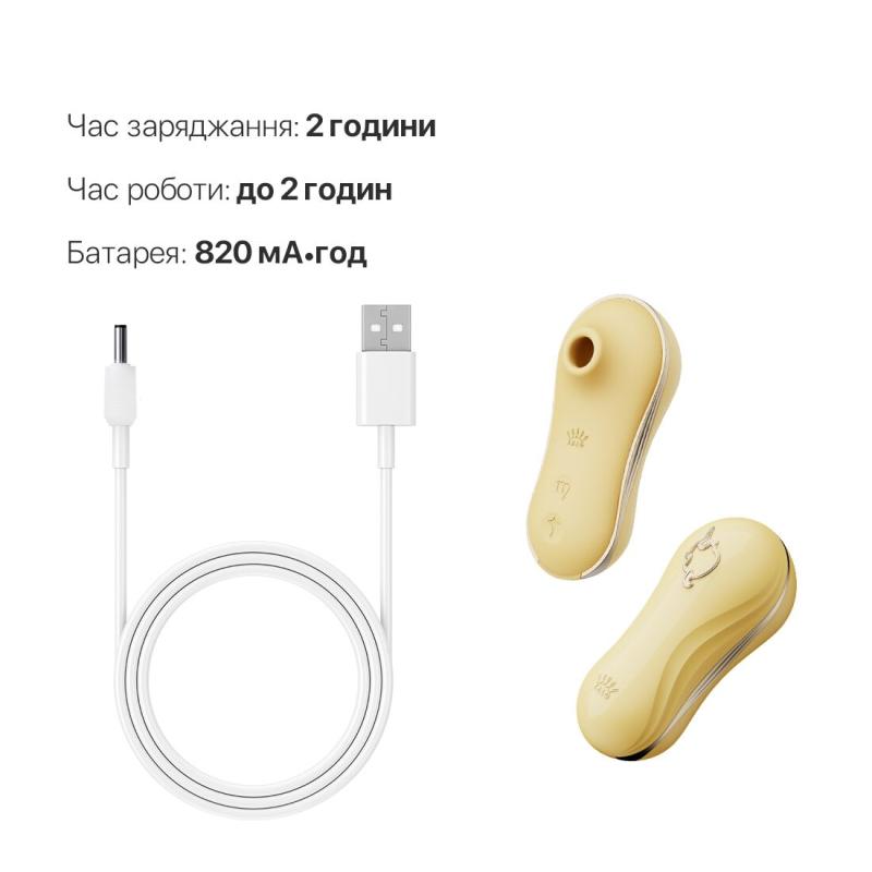 SO6686 Набор 2в1 Zalo — UNICORN Yellow, виброяйцо + вакуумный стимулятор