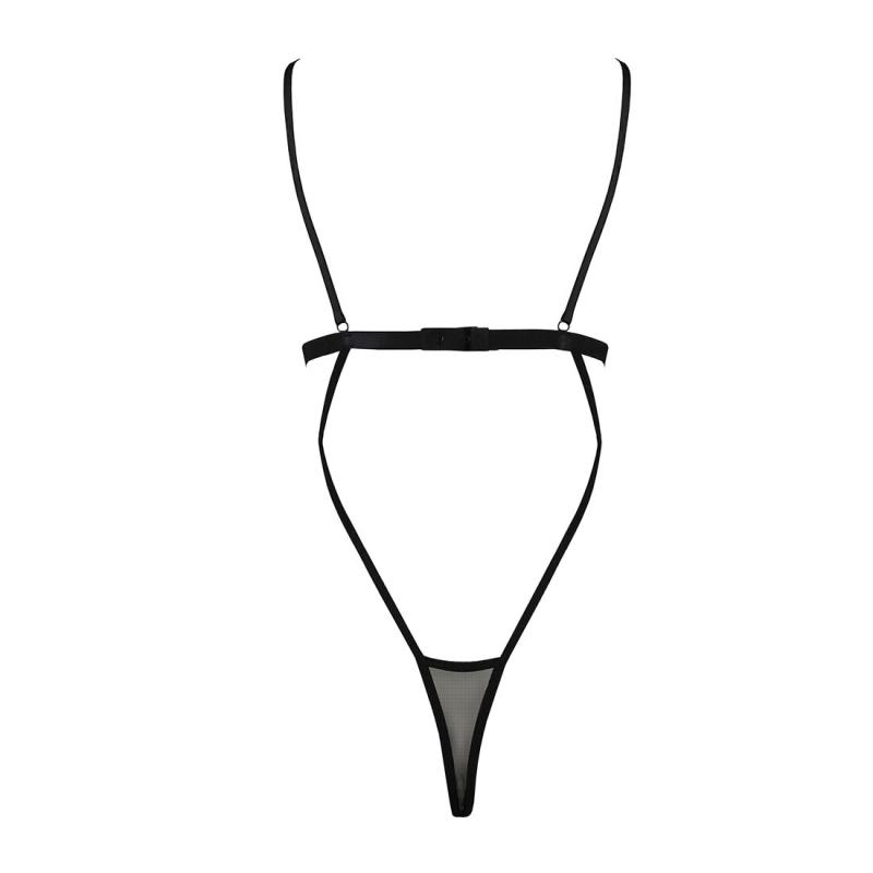 PS25802 Боди монокини с открытой грудью DIABOLINA BODY black S/M - Passion
