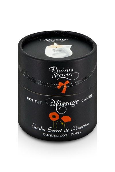 SO1856 Масажна свічка Plaisirs Secrets Poppy (80 мл) подарункова упаковка, керамічний посуд