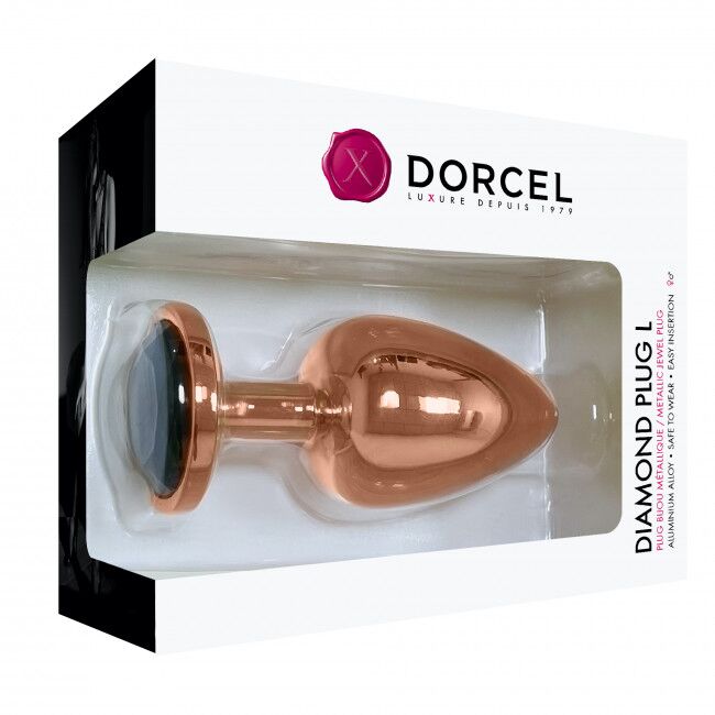SO5530 Металева анальна пробка із прикрасою у вигляді кристалу Dorcel - Diamond Plug Rose Gold L